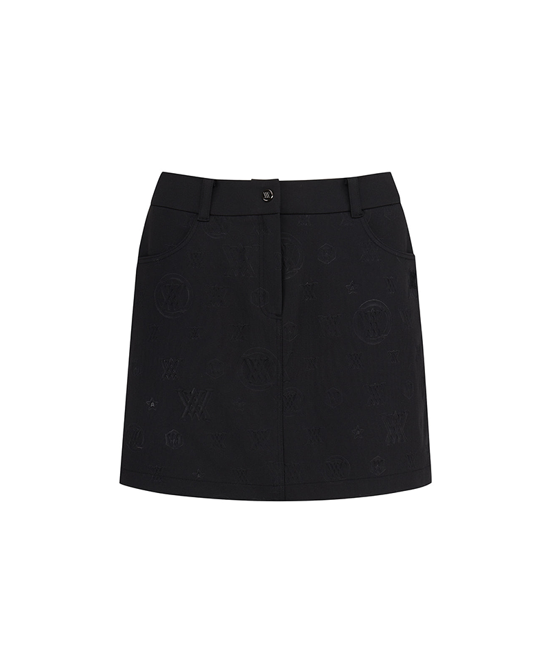 Women's Logo Embo A Line Skirt - Black