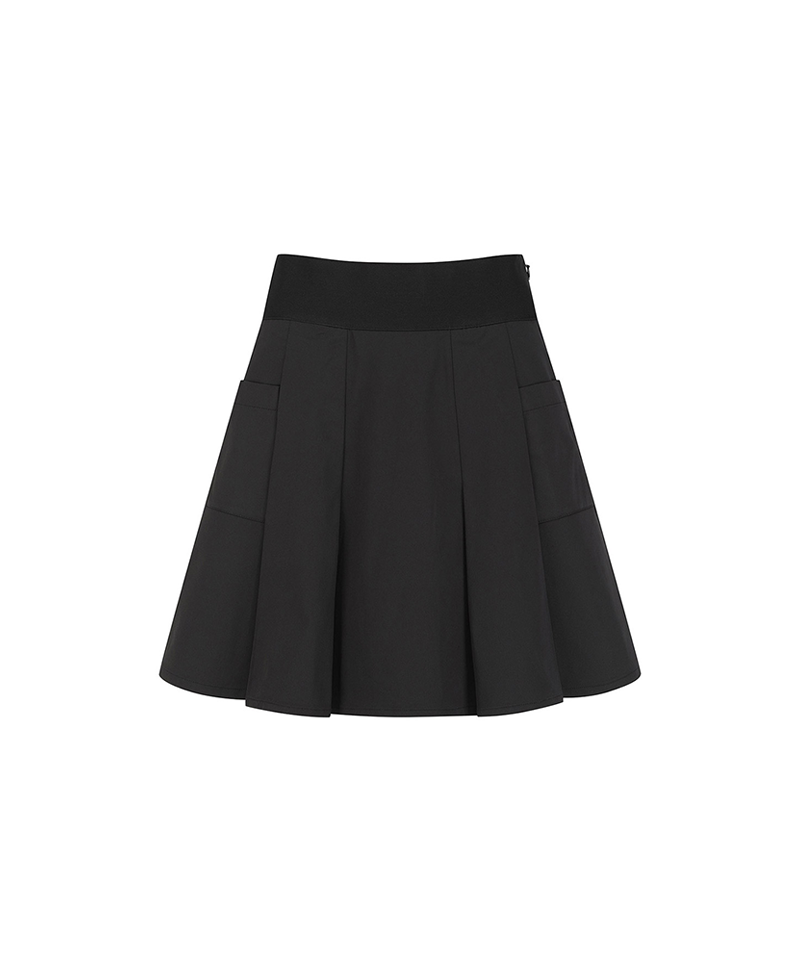 Women's Banded Flare Skirt - Black
