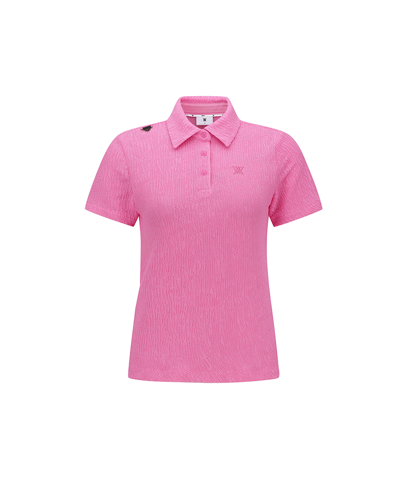 Women's Wave Textured Transition Short Sleeve T-Shirts - Pink