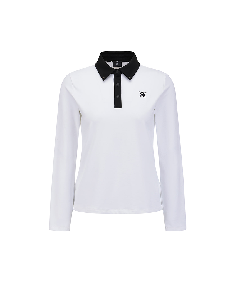 Women's Contrast Collar T-Shirt - Off White