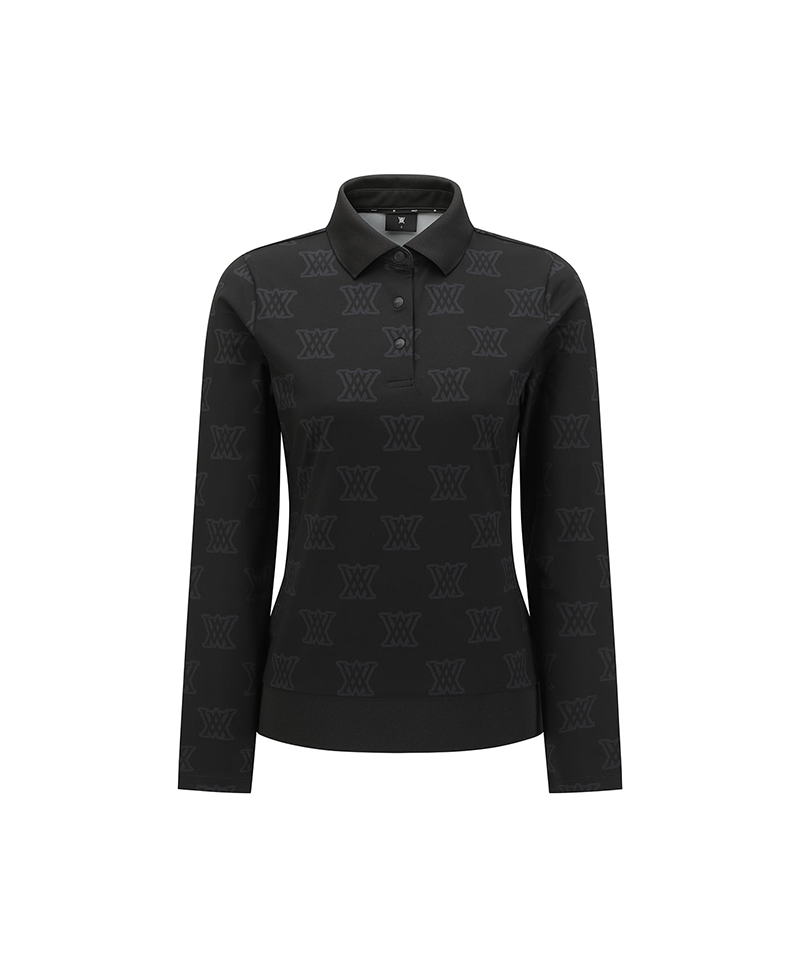 Women's Logo Pattern T-Shirt - Black