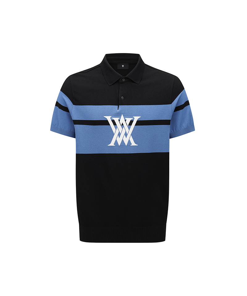 Men's Abstract Color Block Sweater - Black