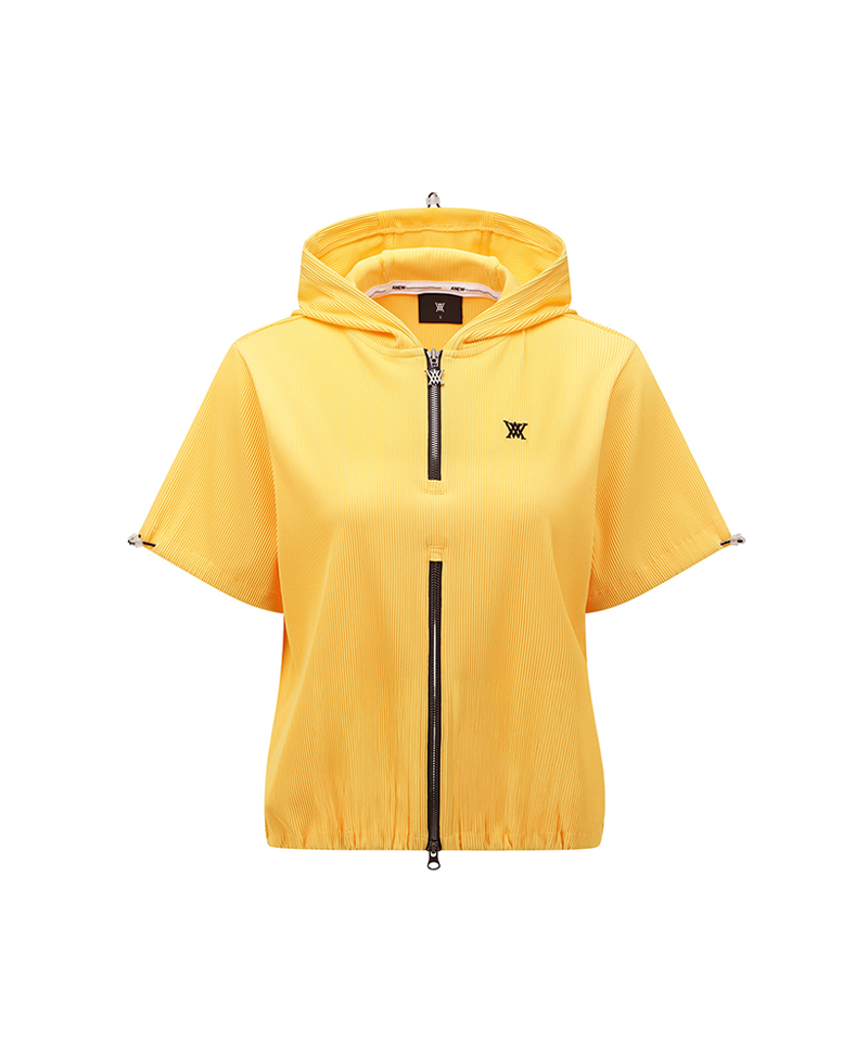 Women's Abstract Double Zip Anorak T-Shirt - Yellow