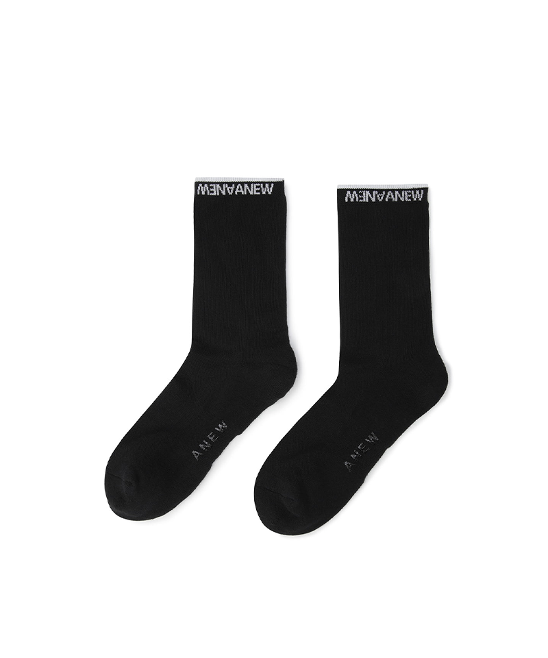 Men's Basic Middle Socks - Black