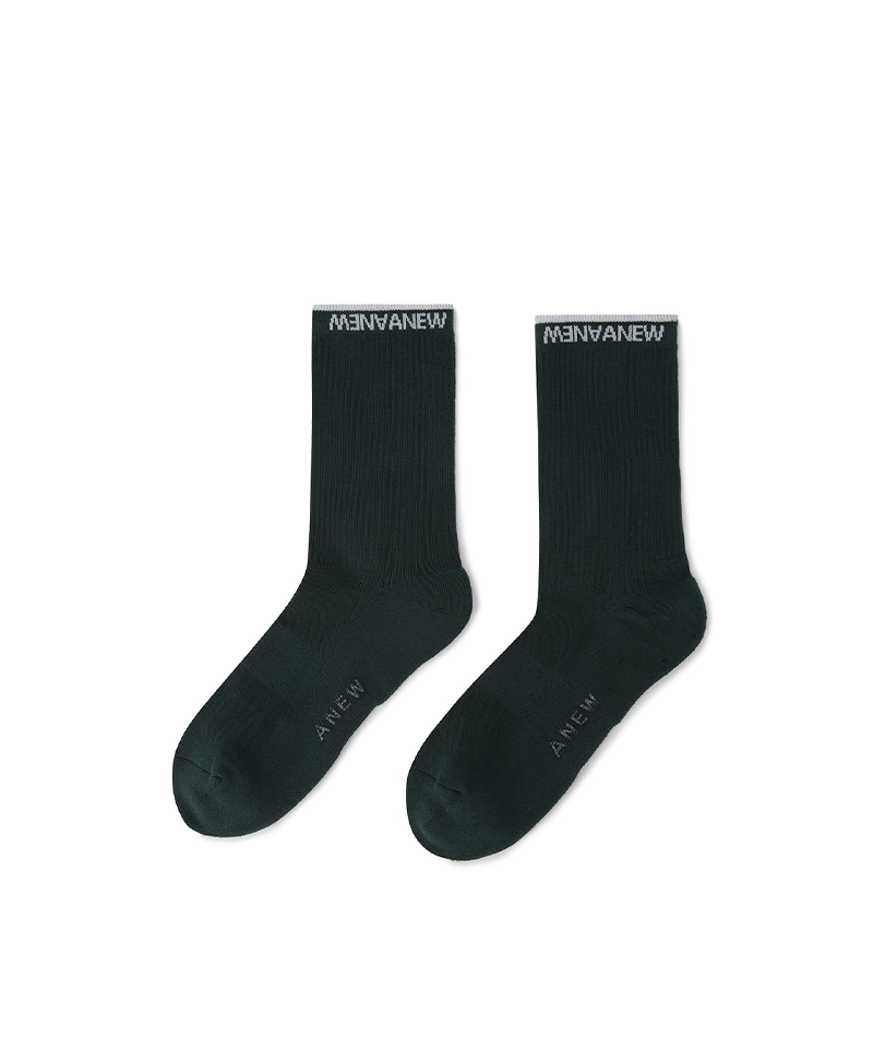 Men's Basic Middle Socks - Dark Green