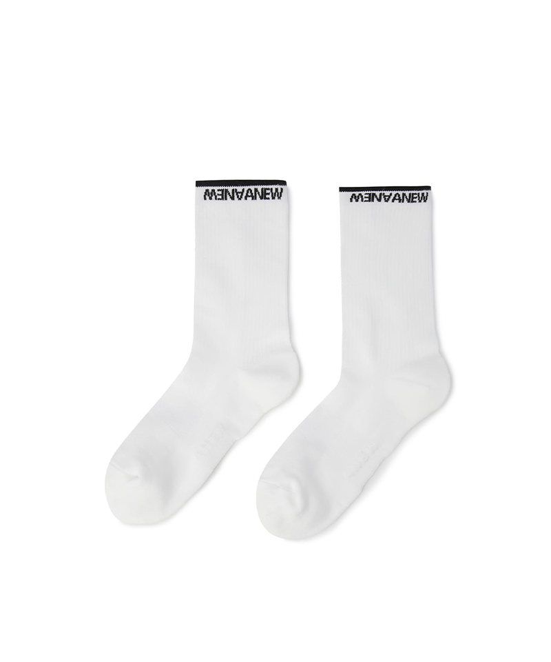 Men's Basic Middle Socks - White