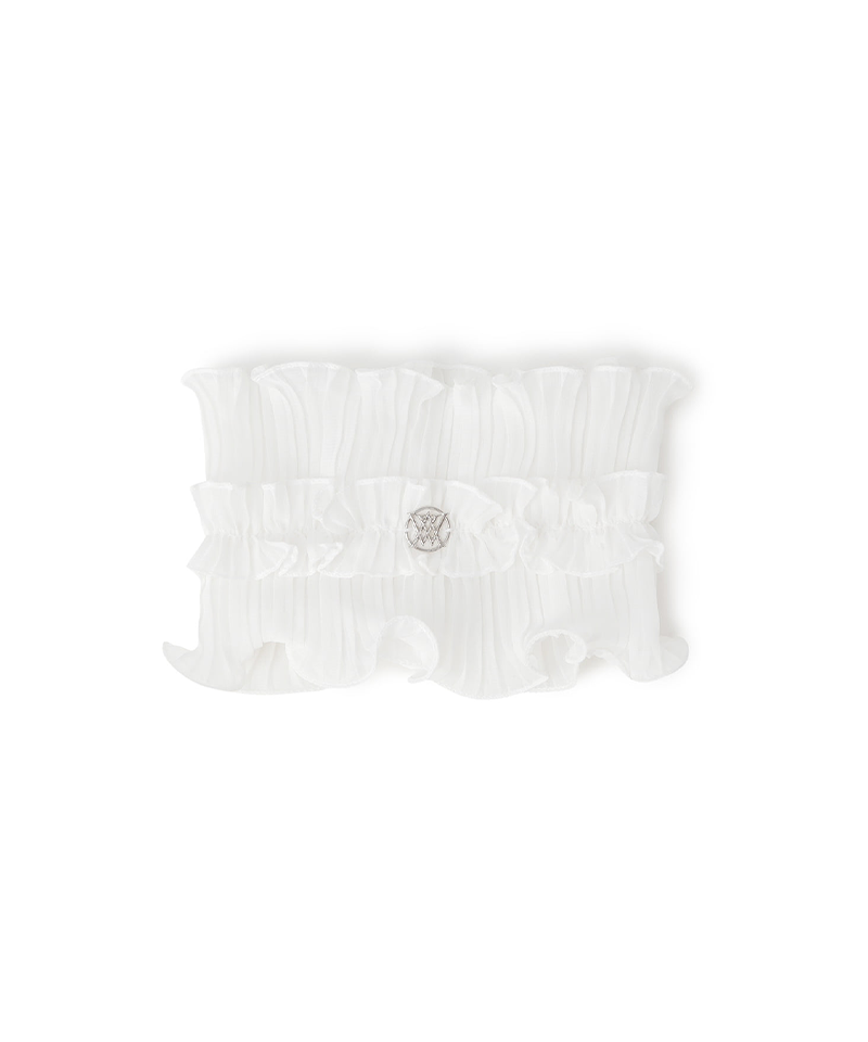 Women's Frill Neck Cover - White