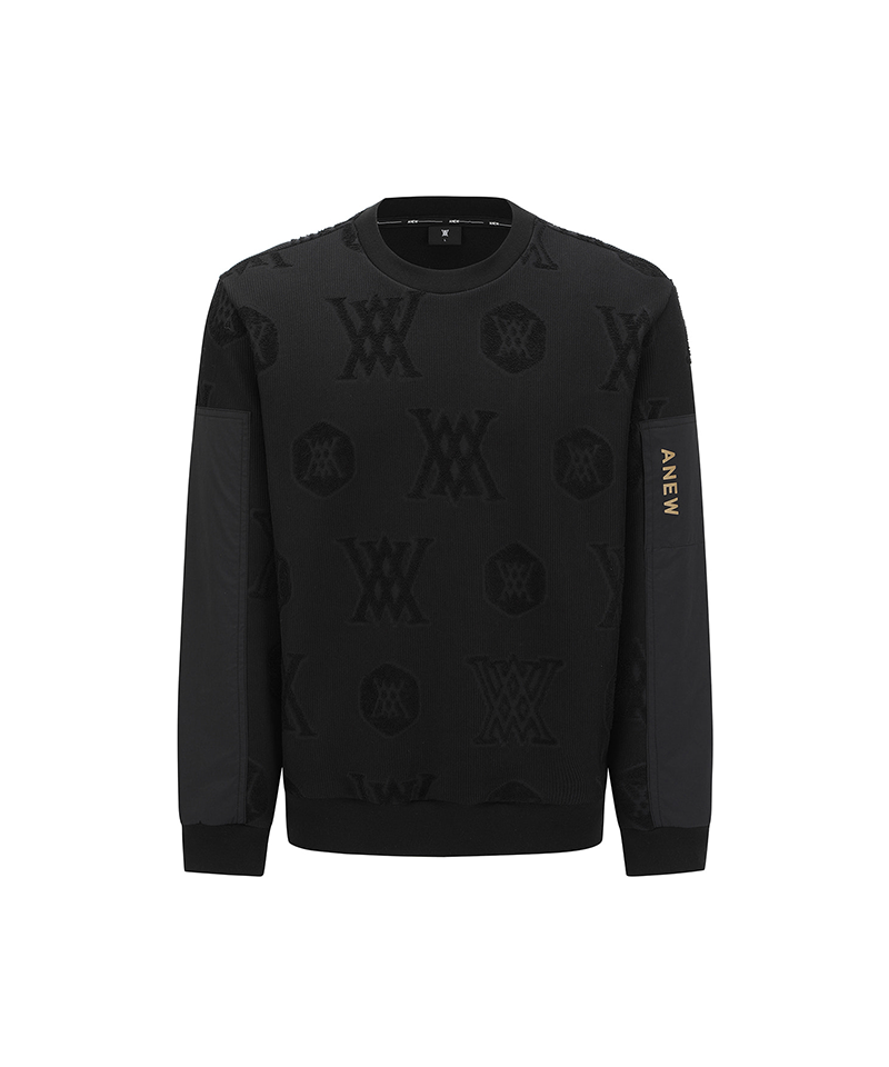 Men's Logo Jacquard Bonding Sweatshirt - Black