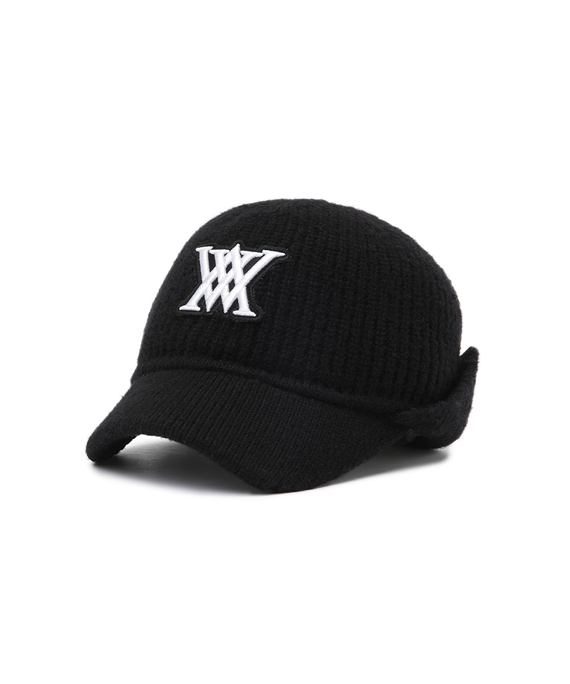 Uni Ear Muff Knit Cap - Black