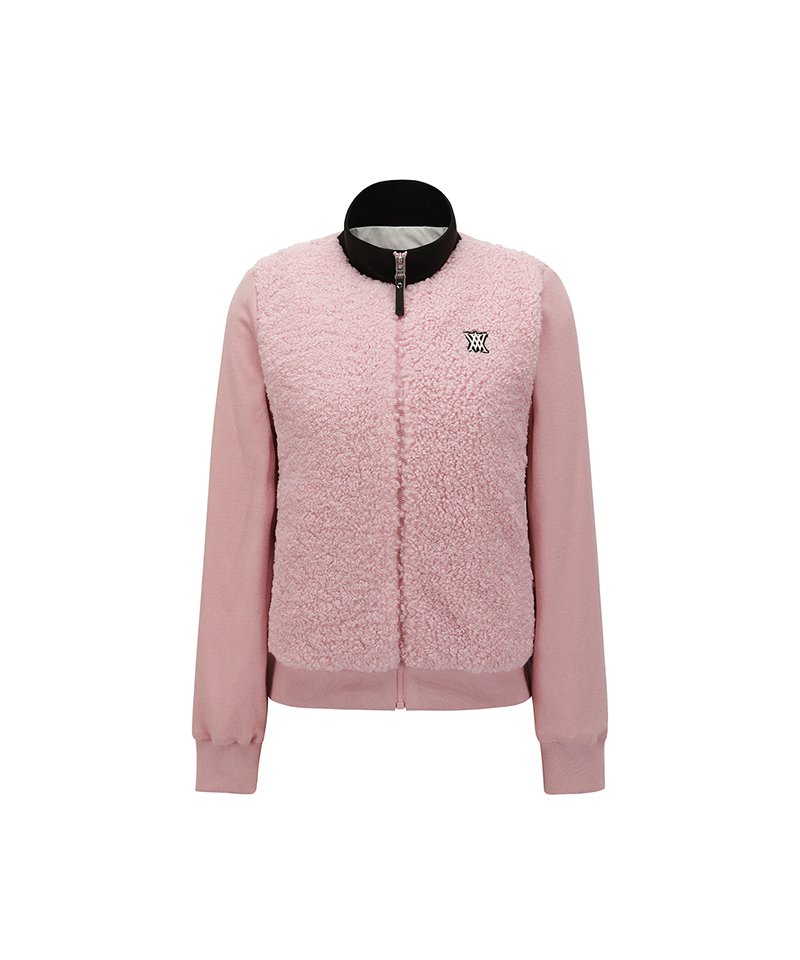 Women's Boucle Padded Sweater Cardigan - Light Pink