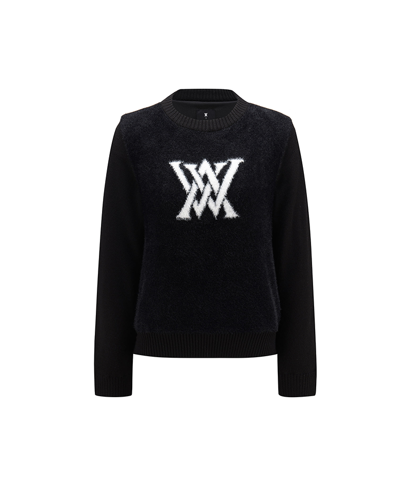 Women's Windproof Big Logo Sweater - Black
