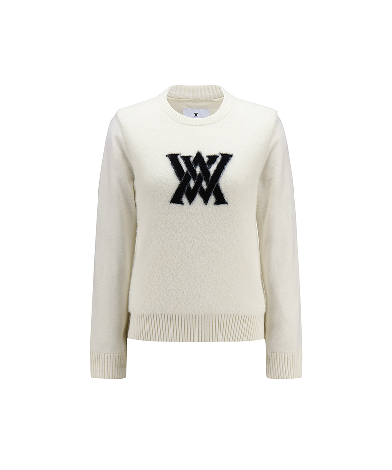Women's Windproof Big Logo Sweater - Ivory