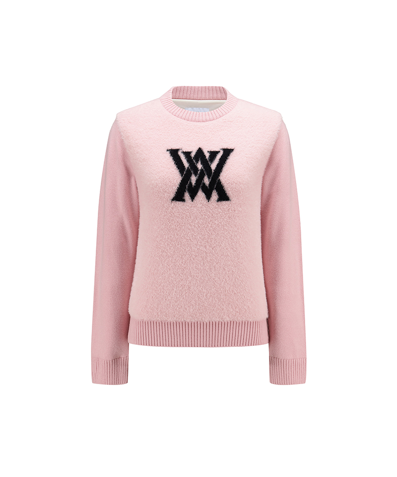 Women's Windproof Big Logo Sweater - Light Pink