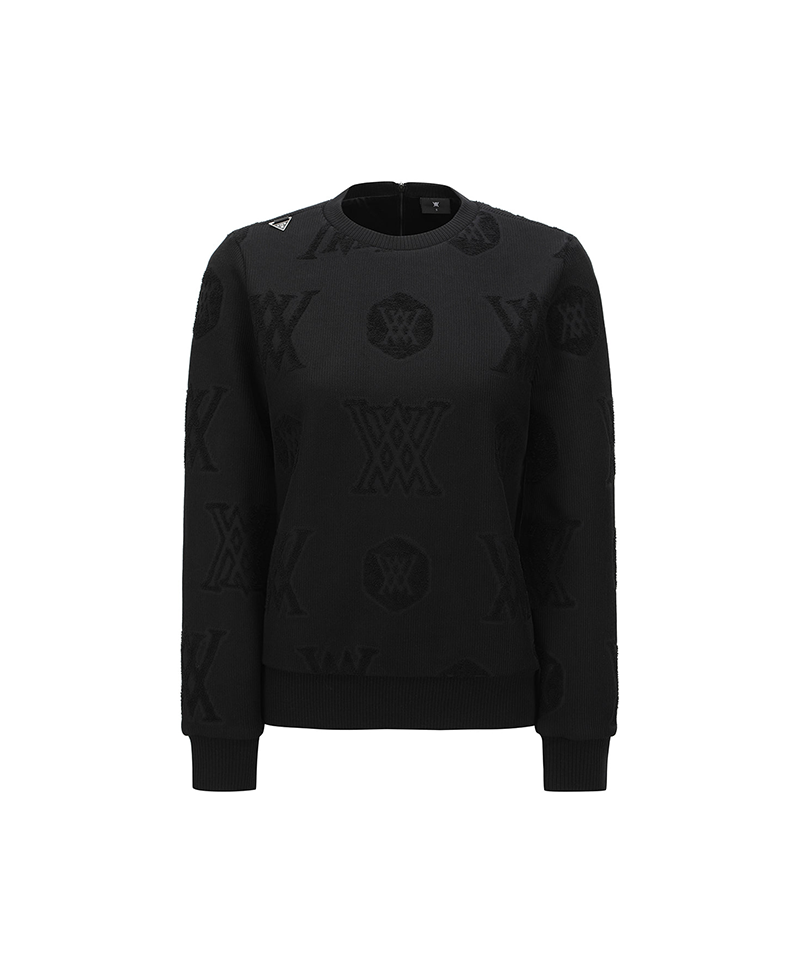 Women's Logo Pattern Sweatshirt - Black