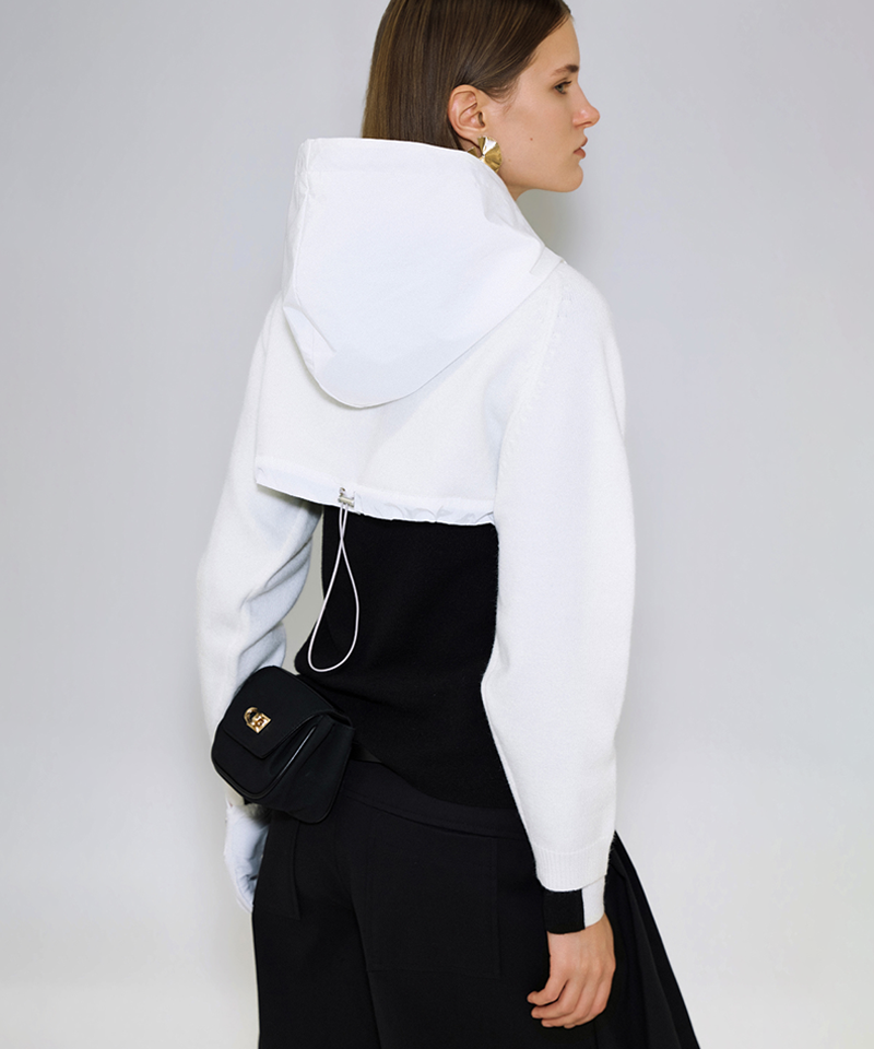 Anell Golf Hooded Layering Knit - White