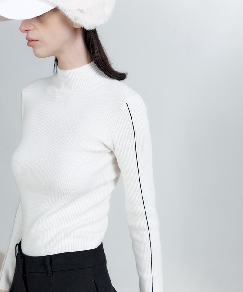 Anell Golf Lin Knit Turtleneck - Ivory