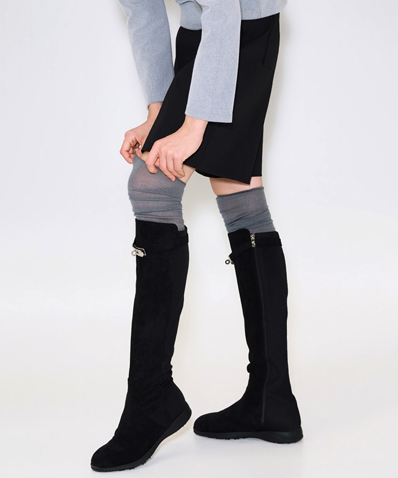 Anell Golf Long Loose Knit Socks - Charcoal