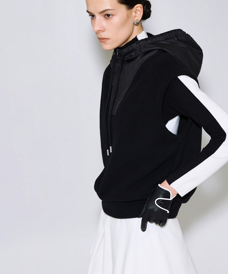 Anell Golf Wind Police Sweatshirt Vest - Black