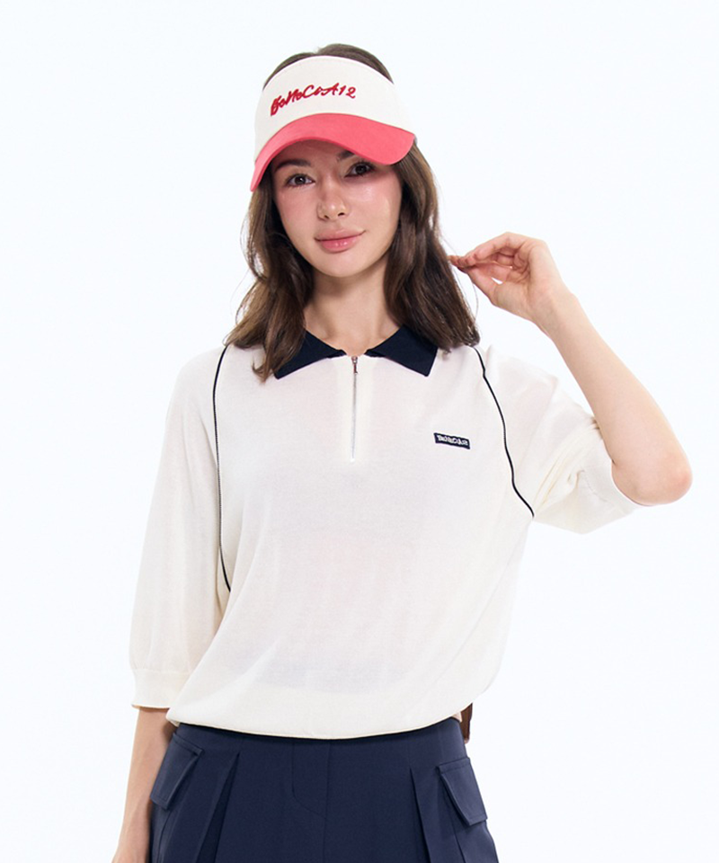 BENECIA 12 Raglan Zipper Top - Ivory