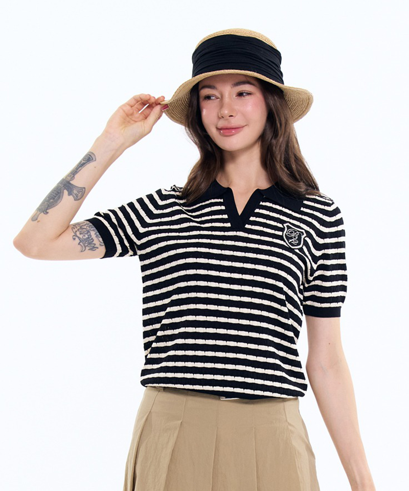 BENECIA 12 Scalloped Top - Black