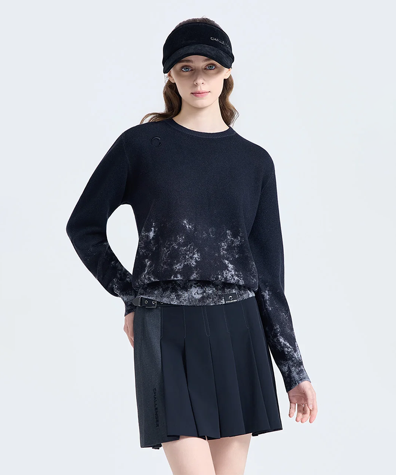 Challenger Women's Gradient PQ Jacquard Knit Pullover - Charcoal