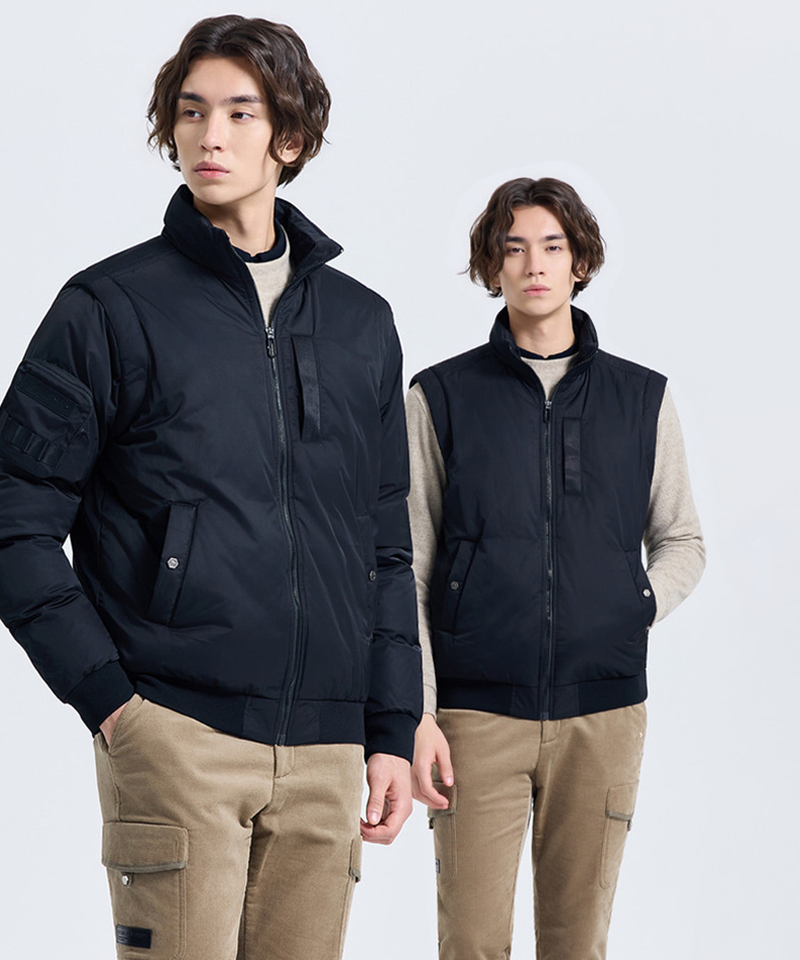 Challenger Men's Transformer High-Neck Padded Jacket - Black