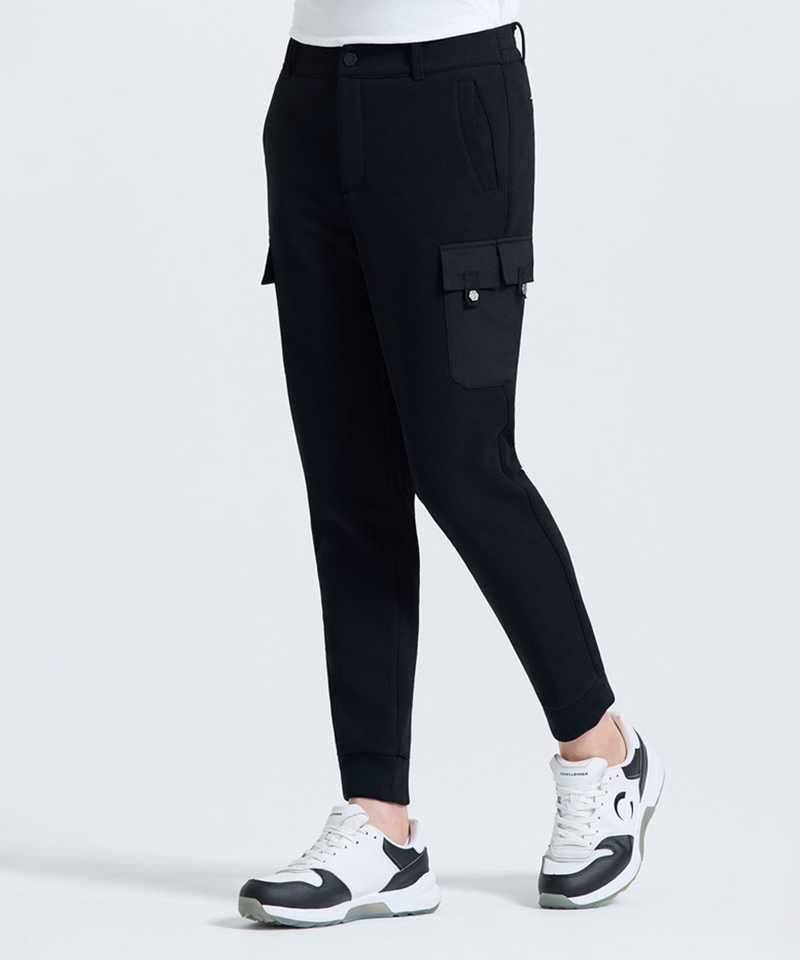 Challenger Men's Bonded Cargo Jogger Fit Pants - Black