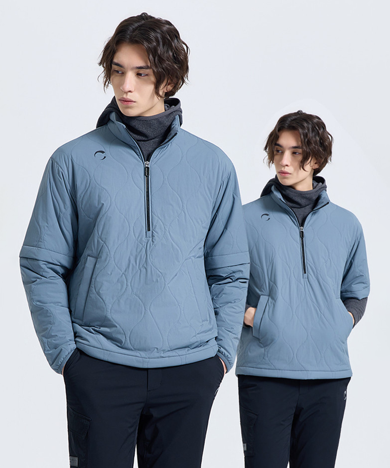 Challenger Men's Coreflex Transformer Quilted Half-Zip Woven Top - Blue