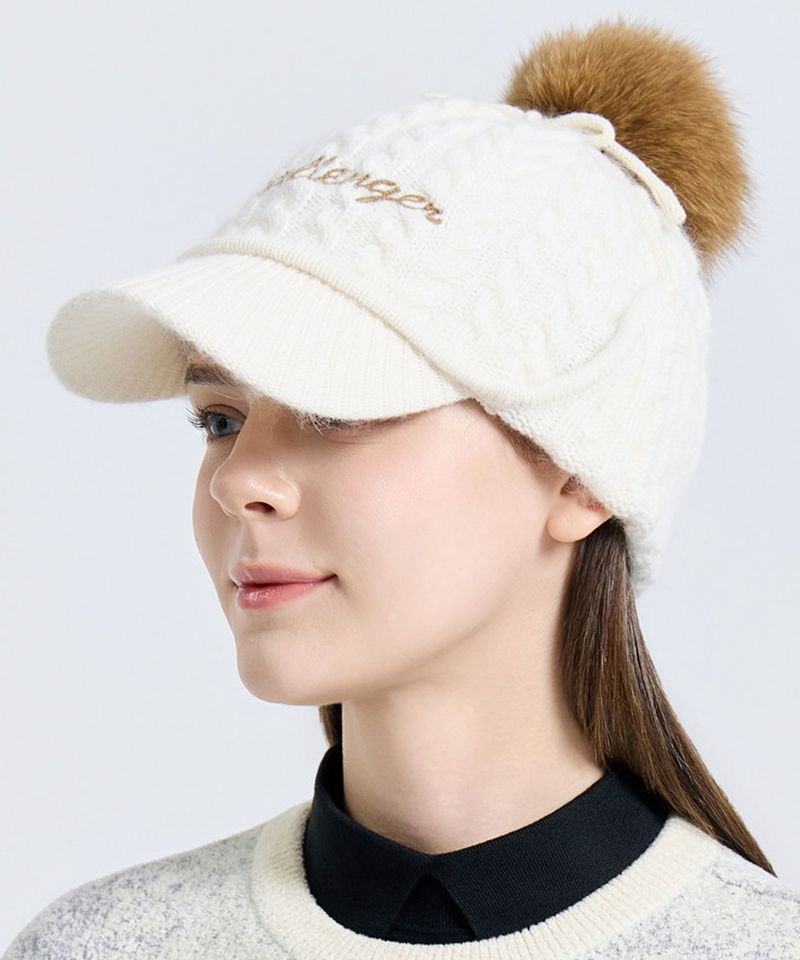 Challenger Women's Angora Earflap Knit Cap - Cream