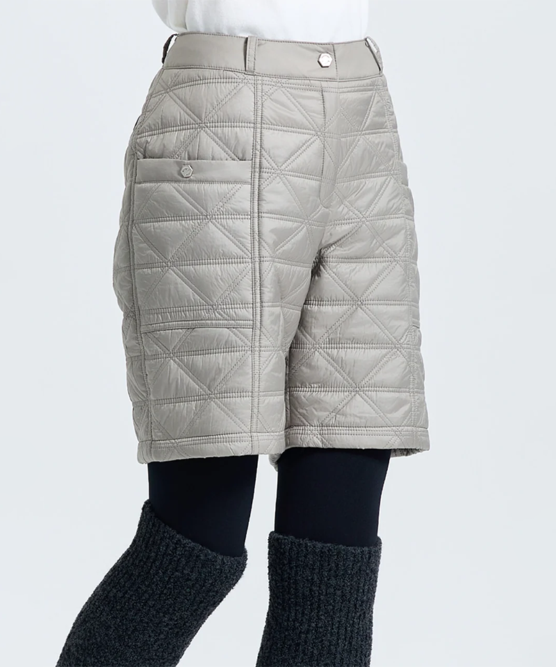 Challenger Women's Diamond Quilted Padded Half Pants - Sand