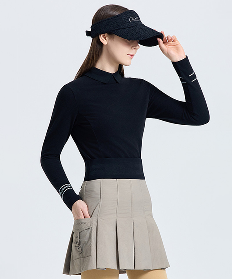 Challenger Women's Brushed-Lined Collared T-Shirt - Black