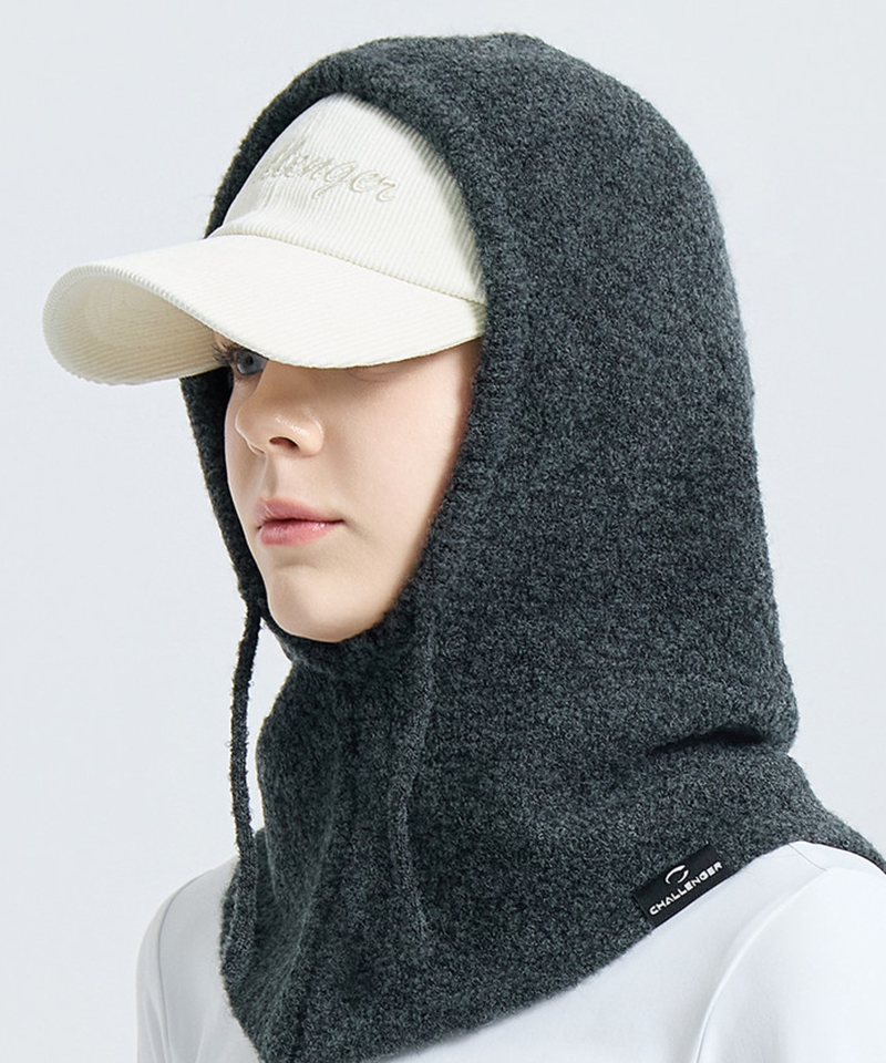 Challenger Women's Boucle Hooded Balaclava - Charcoal