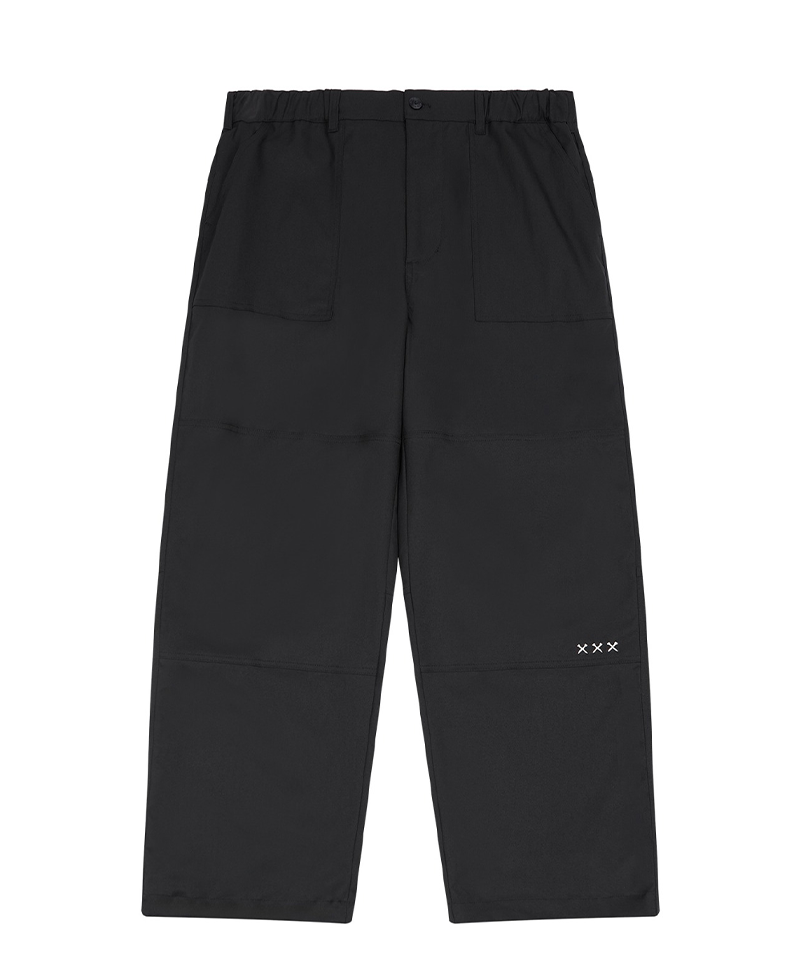 Jamie West Double Knee Fatigue Wide Oxford Span Pants - Black