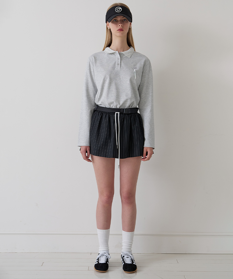 Piv'vee Emblem Basic PK Shirt - Snow Gray