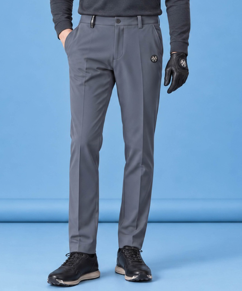 Men's Brushed Bonded 4-Way Stretch Hidden Elastic Waist Regular Fit Pants - Gray
