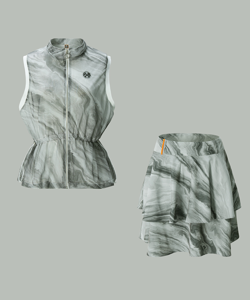 Black Label Hot Summer Marble Mesh Outfit Set (Top +Bottom)