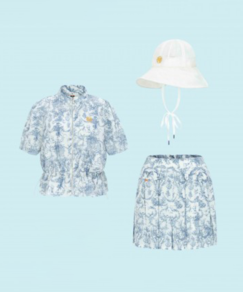 Saint Signature Gold Label Wind Seersucker All-Outfit Set (Top + Bottom + Hat)