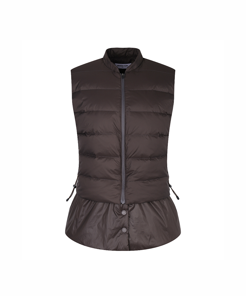Monday Flow Dual Length Goose Down Vest - Dark Brown
