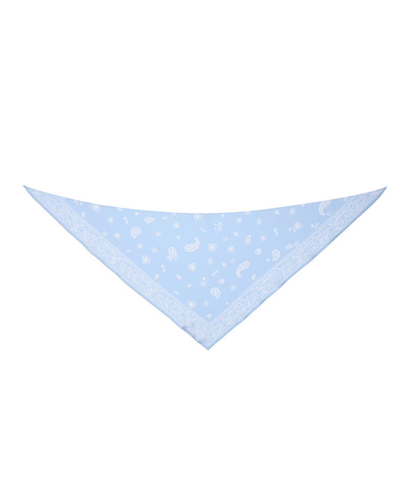 Monday Flow Paisley Triangle Scarf - Light Blue