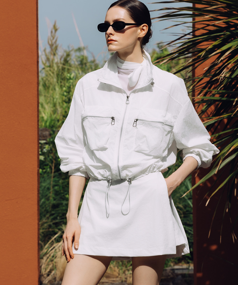 OBER GOLF Summer Pocket Wind Jumper - White