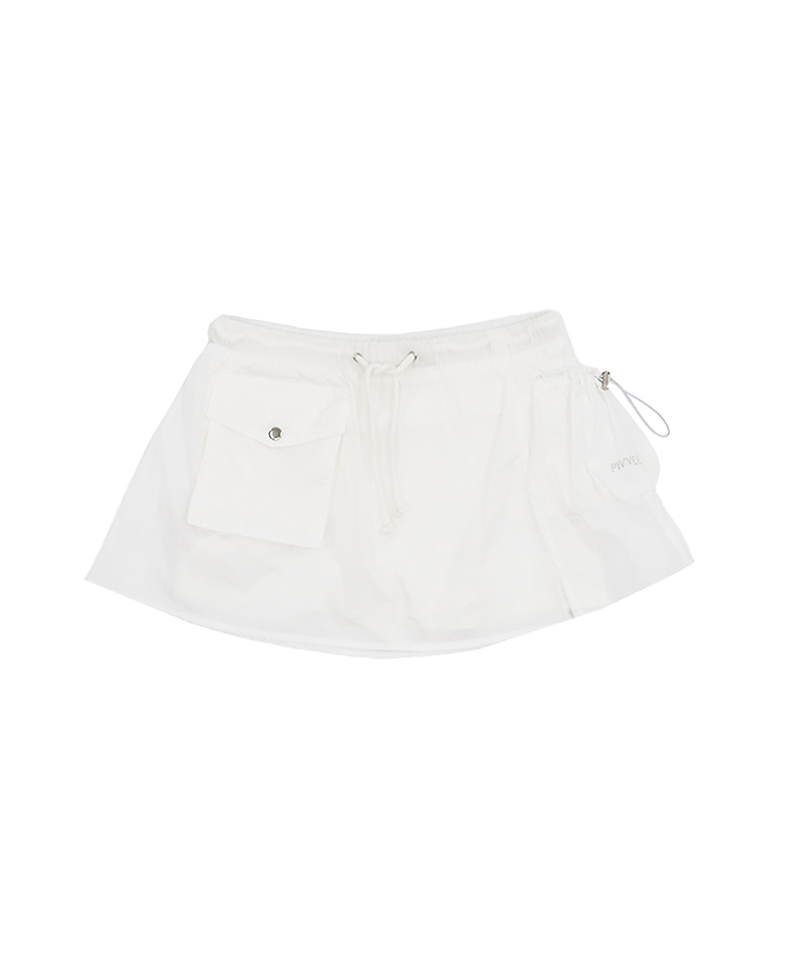 PIV'VEE Drawstring Utility Skirt - Cloud White