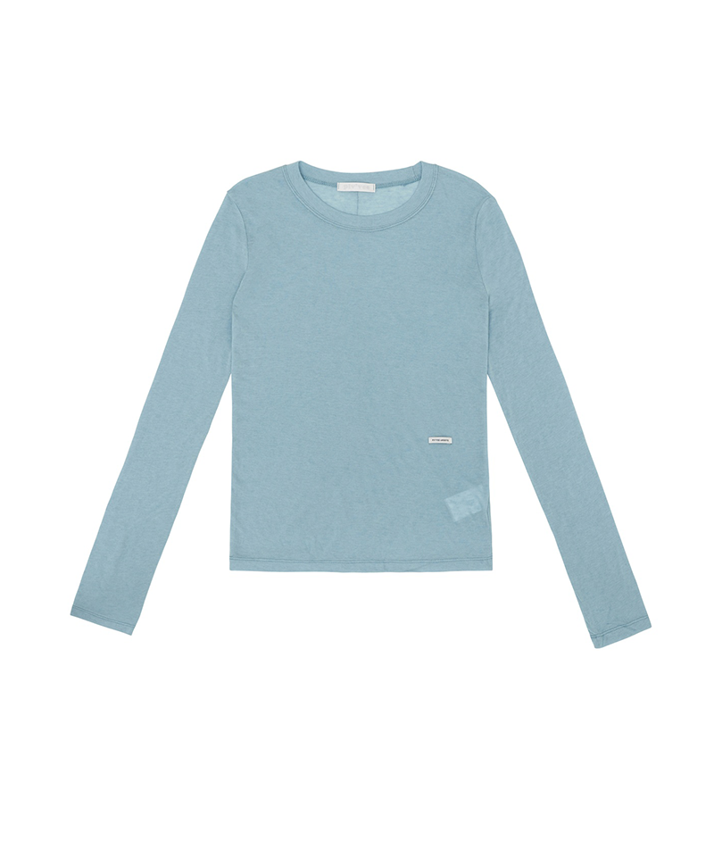 PIV'VEE Wool Long Sleeve Top - Mist Blue