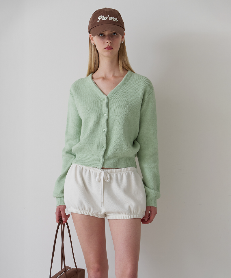 Piv'vee V Neck Knit Cardigan - Jade Lime