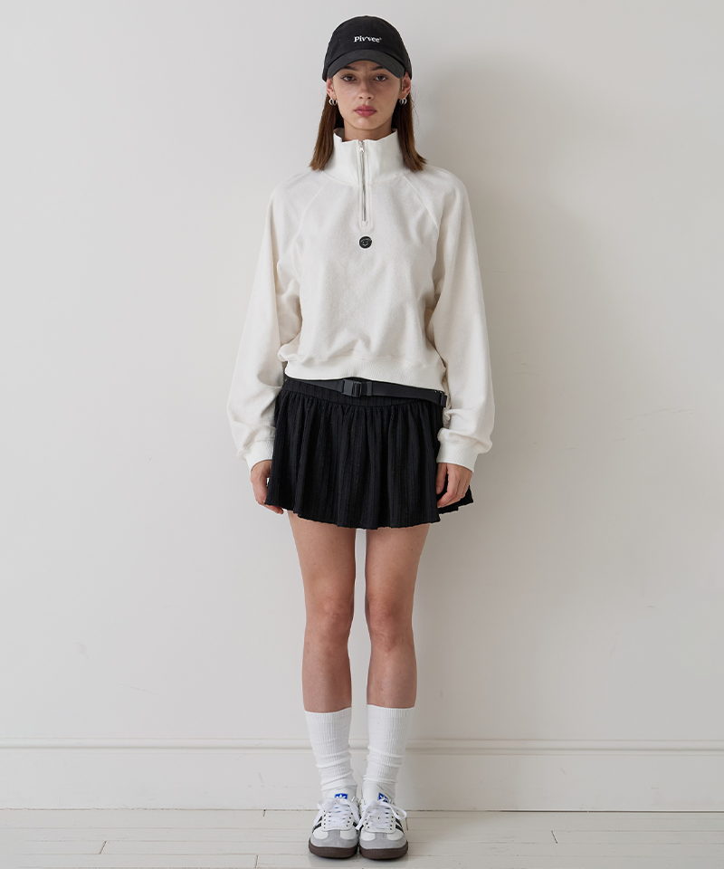 Piv'vee Terry Half-zip Sweatshirt - Cloud White