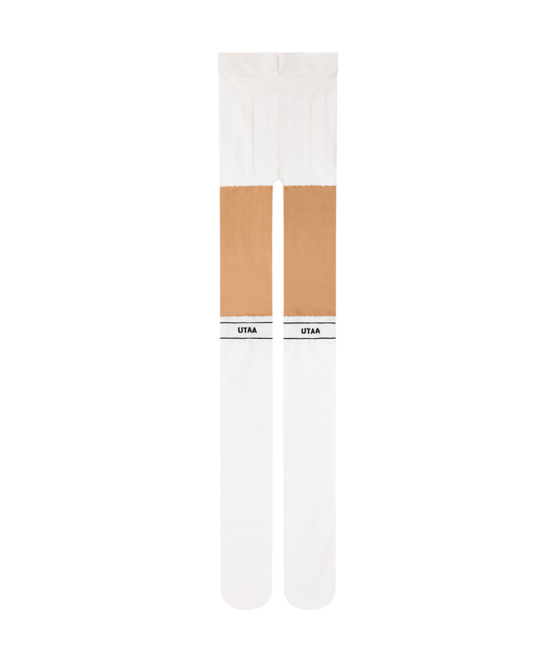 UTAA Marker Line Logo Stocking Blocks Tights - White