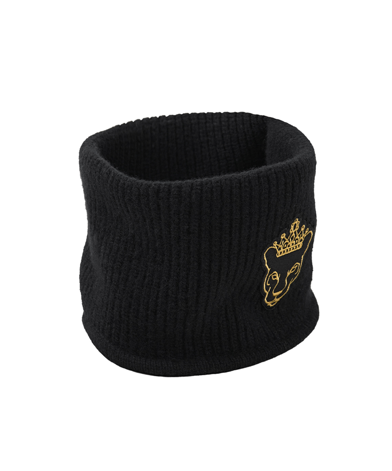 UTAA Gold Panther Knit Neck Warmer - Black
