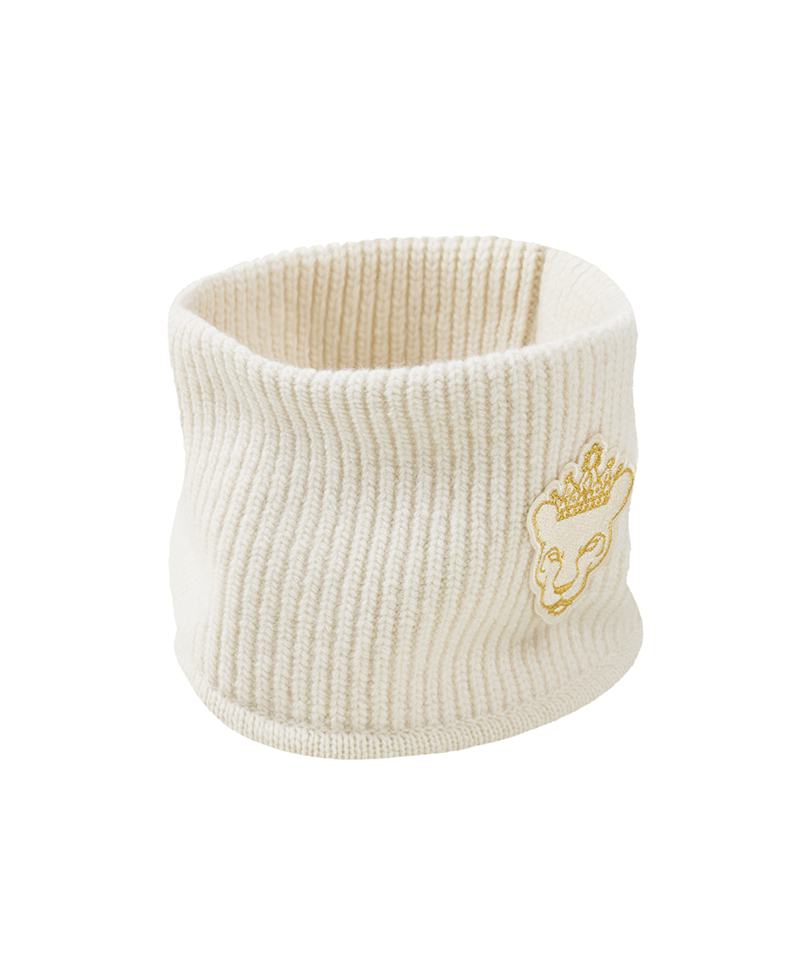 UTAA Gold Panther Knit Neck Warmer - White