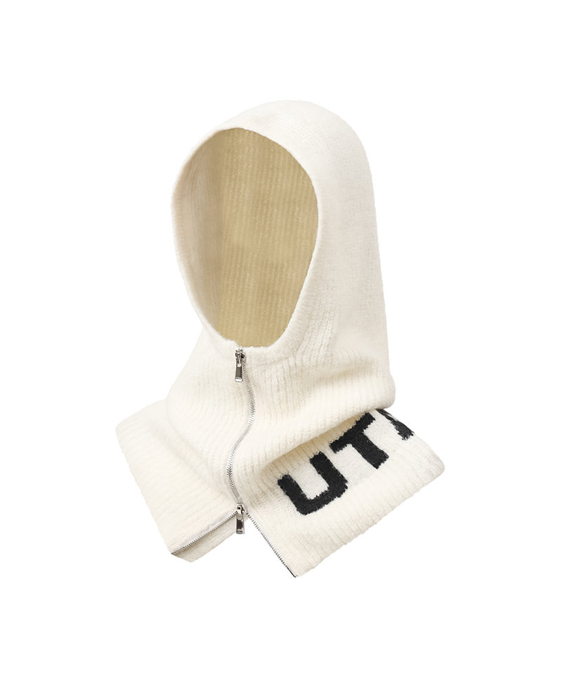 UTAA Bold Logo Wool Blended Balaclava - White