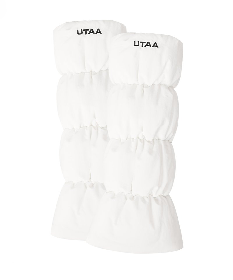UTAA Women's Minimal Logo Block Padding Leg Warmers - White