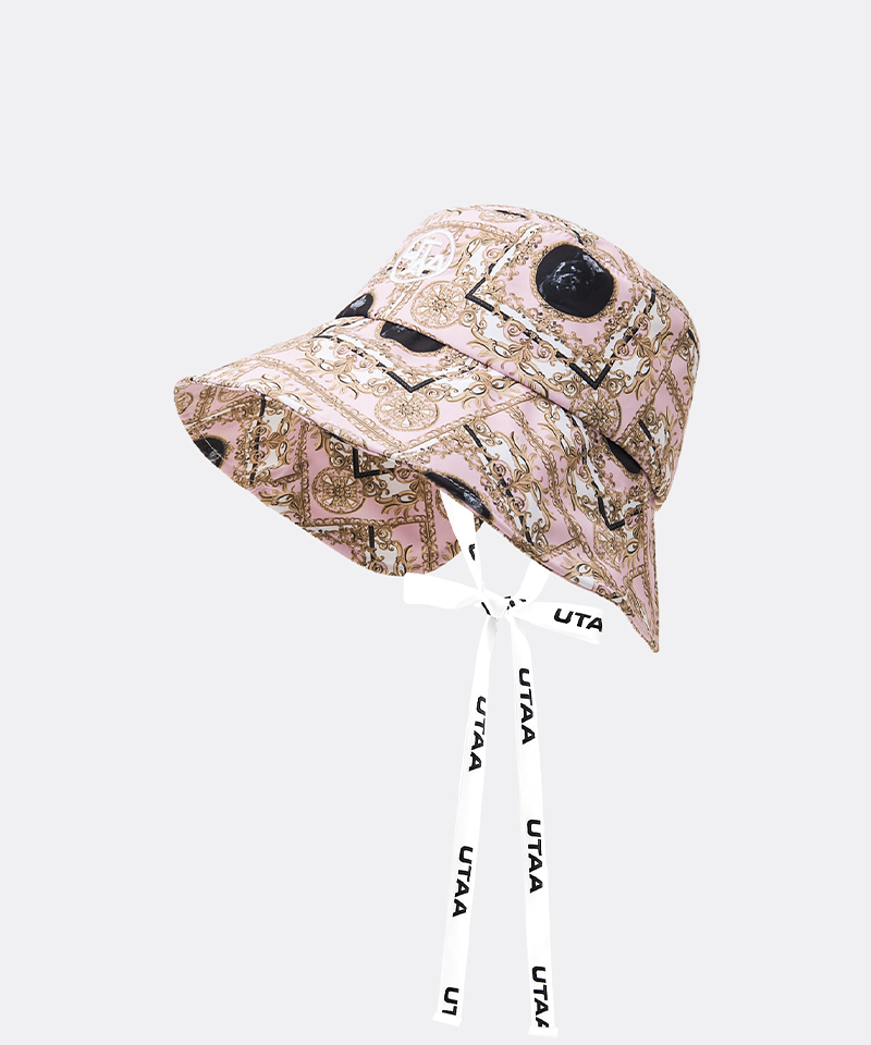 UTAA Women's Color Season Baroque Back Open Bucket Hat - Light Pink